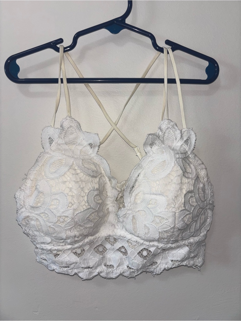 Wishlist White Lace Bralette with Crisscross Straps